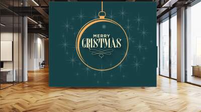 golden Christmas bubble isolated white sparkle light editable for invitation web banner, social media poster Wall mural