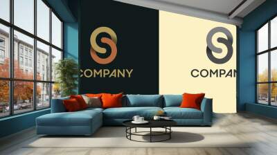 infinity letter S logo design template, vector logo illustration design Wall mural