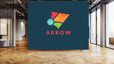 vector arrow logo design. colorful arrow in 3 dimensional graphic design illustration Wall mural