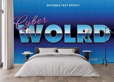 cyber world editable text effect with modern style compatible for business or product logo Wall mural