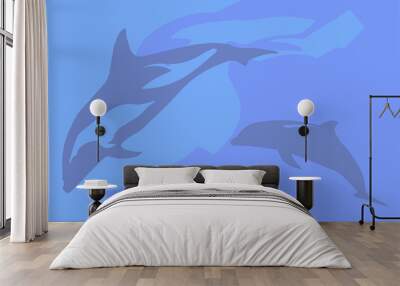 Dolphin Background Wall mural