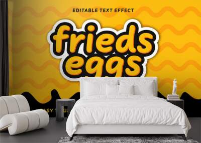 editable egg text effect usable for product or company logo Wall mural