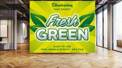 editable fresh green vector text effect with modern style  Wall mural