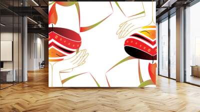 illustration background with a diwali Wall mural