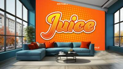 juice editable text effect template with abstract style use for business brand and company logo Wall mural