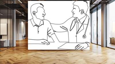 line art doctor illustration  background Wall mural