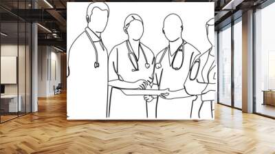 line art doctor illustration  background Wall mural