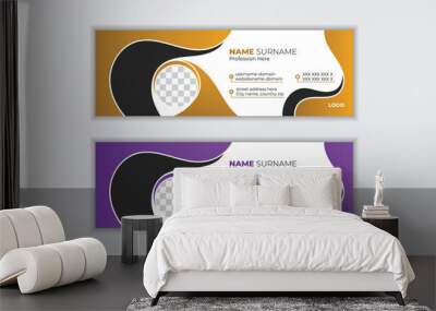 Modern creative email signature design template for business, corporate email signature design, Modern email signature vector templates with two color version available . Wall mural