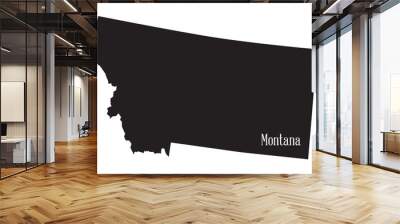 Montana State Silhouette Map Wall mural