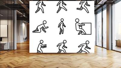 people movement illustration set with modern style Wall mural