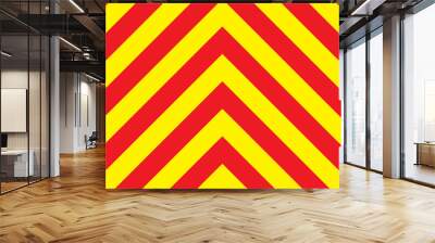 Red And Yellow Chevron Background Wall mural