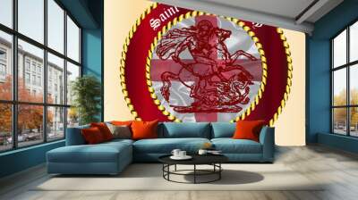 saint georges day button Wall mural