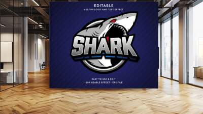 shark editable text effect with modern style  Wall mural