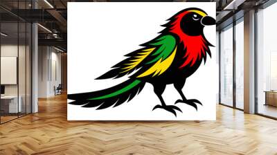 silhouette color image,Marley bird ,vector illustration,white background Wall mural