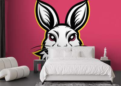 t shirt design for Rabbit, bold line art, illustration, sticker Wall mural