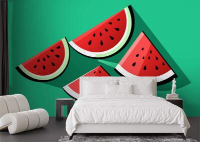 Watermelon Slice Illustration Wall mural