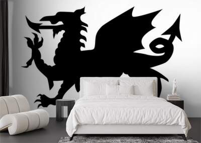 Welsh Dragon Silhouette Wall mural