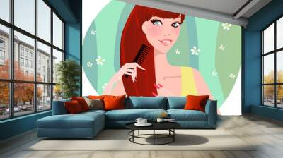 Brushing Hair Wall mural