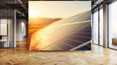 Solar panels outdoors, in production Wall mural