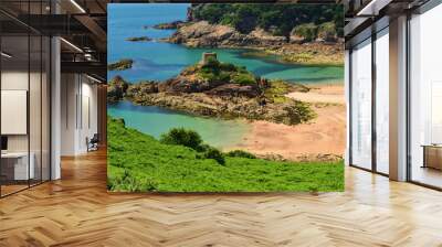 portelet bay, jersey, u.k. picturesque summer bay. Wall mural