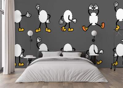 Pair Of Cartoon Hand And Foot Collection Set Wall mural