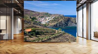 Rocky coastline in french Catalonia Wall mural