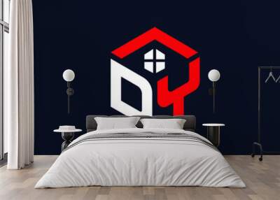 DA Letter Real Estate Logo and Icon Design Vector and Icon and Website Favicon  Wall mural