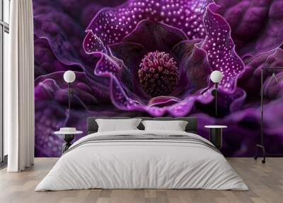 close up of a beautiful Gloxinia bloom with a deep rick violet color Wall mural