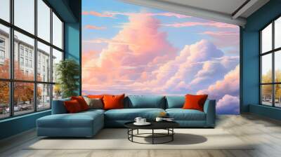 cloud sky sun amazing pastel background for presentation and wallpaper, soft focus dream atmosphere with copyspace Wall mural