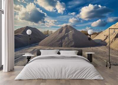 Construction company stores sand and gravel in Netherlands. Wall mural