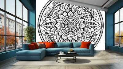 Illustration of a mandala, mandala design concept, mandala design vector Wall mural