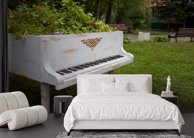 Piano on green field.  Close up  Wall mural