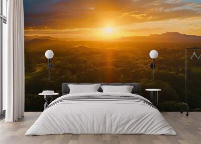 Sabana park sunset aerial. Wall mural