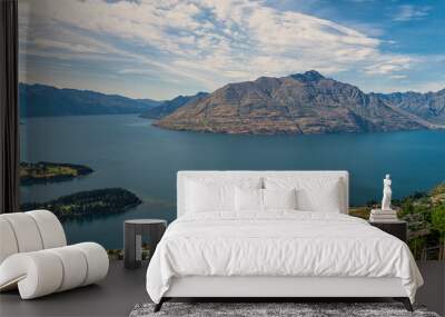 Queenstown and Lake Wakatipu in New Zealand's south Island Wall mural