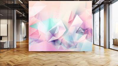 Soft focus dreamy pastel color background with copy space, geometric shapes, triangles, presentation background Wall mural