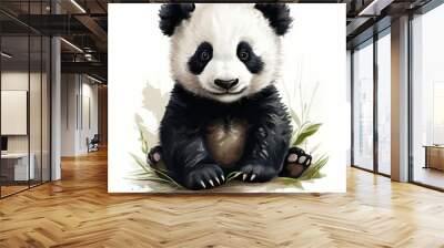 the AI Image Generator, 3d panda bear Wall mural