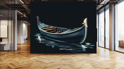 the AI Image Generator, Elegant Venetian Gondolas Floating on Serene Water Wall mural