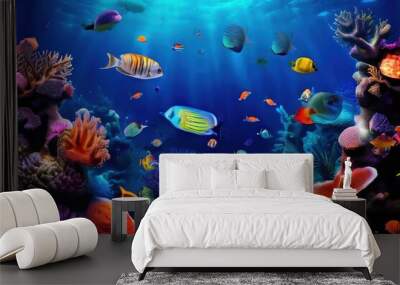 the AI Image Generator, fish in aquarium Wall mural