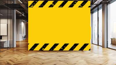 Black and yellow Caution tape. Blank Warning background. Vector illustration Wall mural