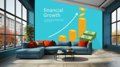 Business success and financial growth. Vector illustration. Wall mural