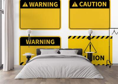 Warning sign. Blank warning sign on white background. Vector illustration Wall mural