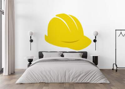 flat vector image of a yellow hard hat Wall mural