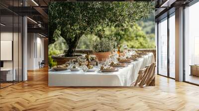 table in the garden, italy Wall mural