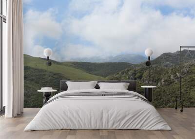 landscape of mountains and clouds in Peaks of Europe (Asturias, Spain) / paisaje de montañas y nubes en Picos de Europa Wall mural