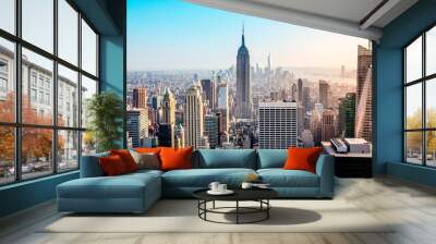 New York. Manhattan view. Top of the Rock sunset. Wall mural