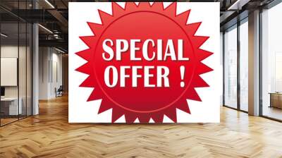 Special offer ! Red sticker. Wall mural