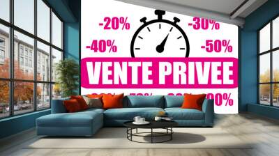 Vente privée. Icône rose vectoriel avec réductions II.	 Wall mural