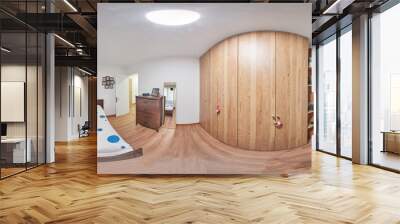 360 equirectangular photography, is a bedroom, with a large closet and a large bed Wall mural