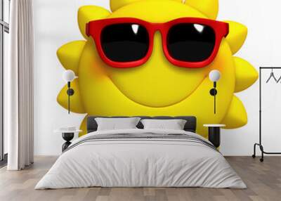 3d cartoon cute sun Wall mural