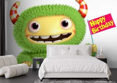 3d cartoon monster Wall mural